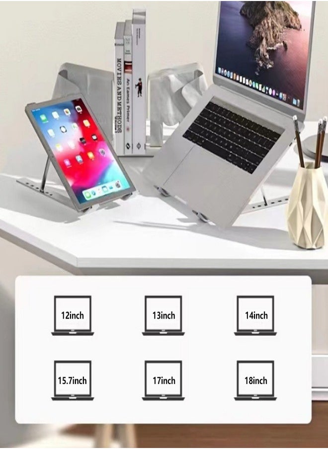 Generic - Portable Laptop Stand for Desk with Large Anti-Slip Pads - Adjustable 7 Angles Computer Riser - Foldable Laptop Holder Compatible 10-15.6” Laptops - Image 1