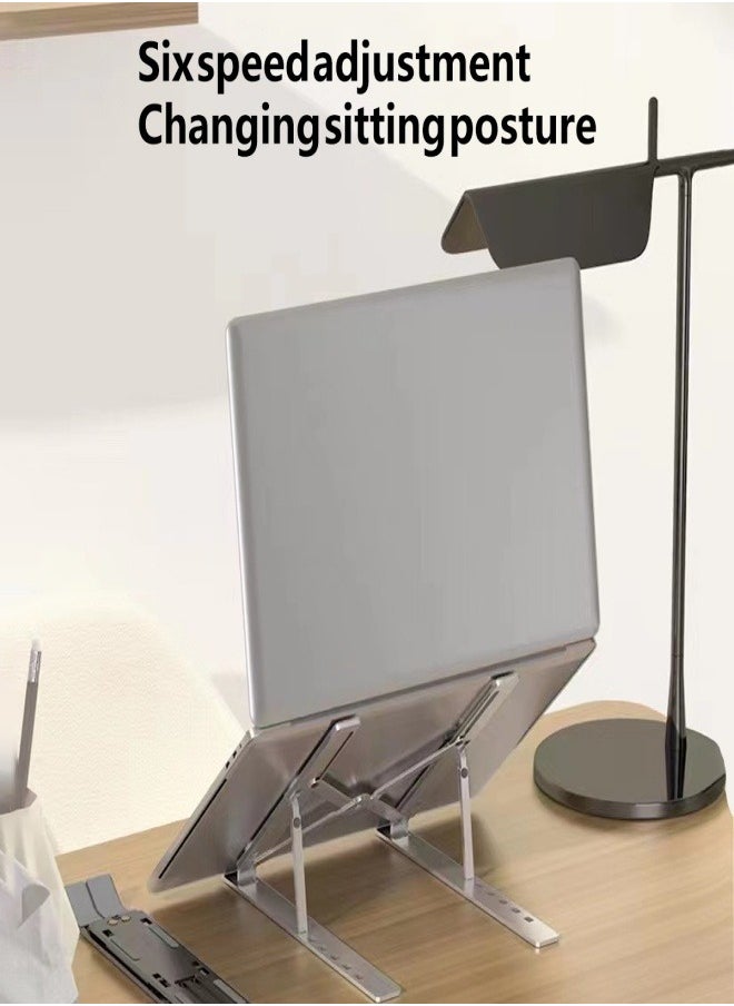 Generic - Portable Laptop Stand for Desk with Large Anti-Slip Pads - Adjustable 7 Angles Computer Riser - Foldable Laptop Holder Compatible 10-15.6” Laptops - Image 1