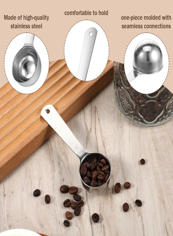 Xyembu 2 Pcs Stainless Steel Coffee Spoons, Coffee Scoop 1 Tablespoon, Long Handle Measuring Tablespoon, 1 tbsp Measuring Spoons for Ground-Coffee, Milk, Spice Jar, Cooking Baking (6 Inch, 20ml) - Image 4