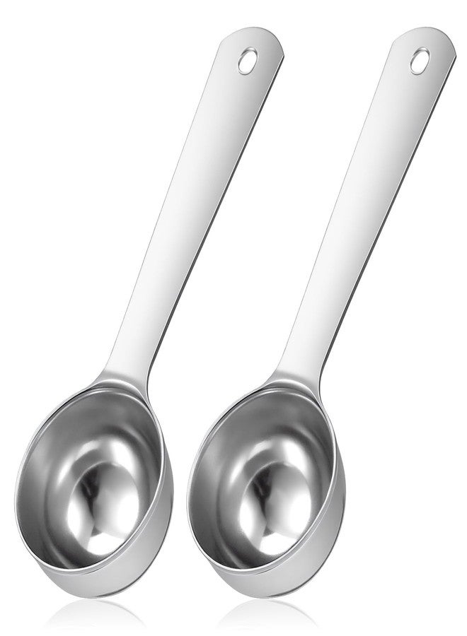 Xyembu 2 Pcs Stainless Steel Coffee Spoons, Coffee Scoop 1 Tablespoon, Long Handle Measuring Tablespoon, 1 tbsp Measuring Spoons for Ground-Coffee, Milk, Spice Jar, Cooking Baking (6 Inch, 20ml) - Image 1