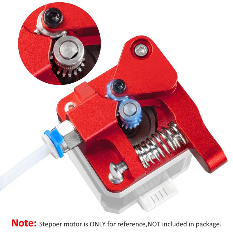 RED REX Redrex Dual Gear Ender 3 Extruder with Two Washers Metal Drive Feeder Upgrade Kit Compatible with Creality Ender 3 V2 Pro,Ender 3 Neo Series,CR10 3D Printer TPU Filament Supported(Motor Shaft>20mm) - Image 4