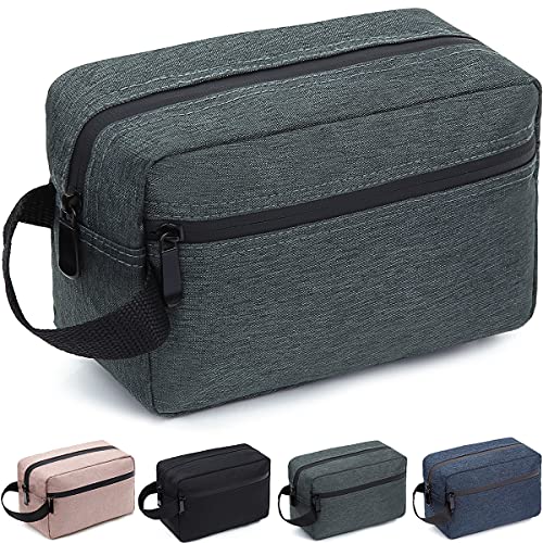 FUNSEED Travel Toiletry Bag for Women and Men, Water-resistant Shaving Bag for Toiletries Accessories, Foldable Storage Bags with Divider and Handle for Cosmetics Toiletries Brushes Tools (Gray) - Image 1