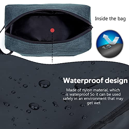 FUNSEED Travel Toiletry Bag for Women and Men, Water-resistant Shaving Bag for Toiletries Accessories, Foldable Storage Bags with Divider and Handle for Cosmetics Toiletries Brushes Tools (Gray) - Image 2