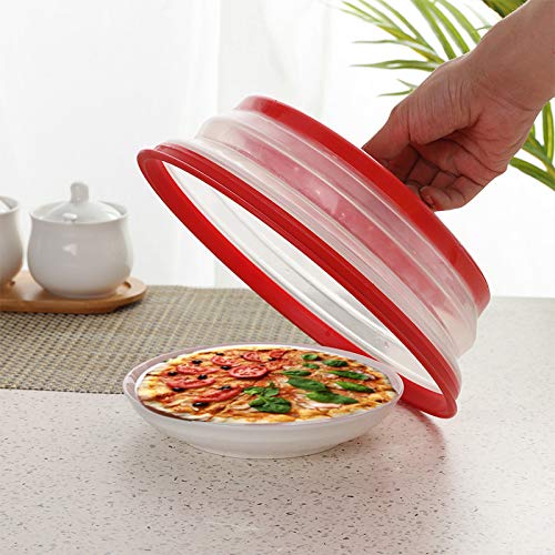 RUNZI Pack of 2 Collapsible Microwave Food Cover, Splatter Guard,Vented Microwave Lid for Food,10.5inch, BPA free TPR, Dishwasher safe - Image 4