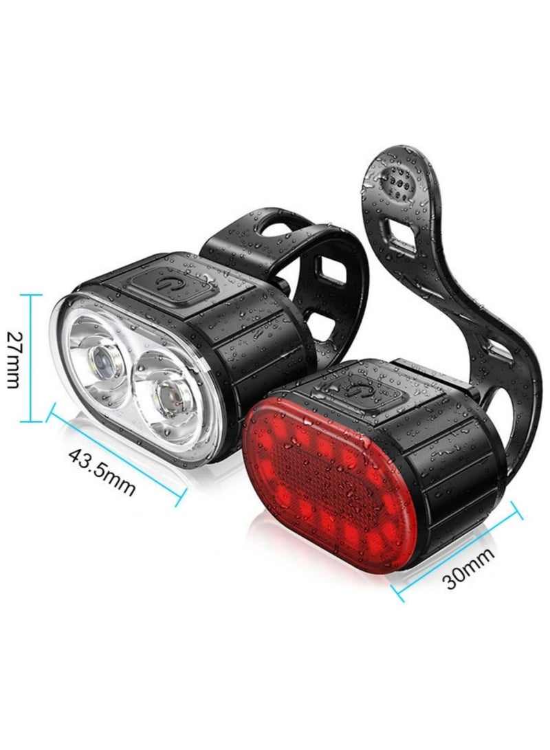 Bike Lights Set, USB Rechargeable, Ultra Bright LED Cycle Light Front and Back Rear Light, IPX5 Waterproof Bike Light Set for Night Riding/Camping, 10 Lighting Modes, Longer Battery Life - Image 2