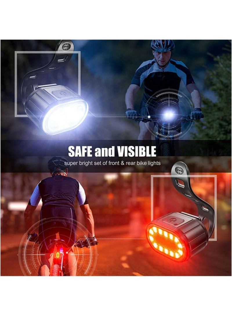 Bike Lights Set, USB Rechargeable, Ultra Bright LED Cycle Light Front and Back Rear Light, IPX5 Waterproof Bike Light Set for Night Riding/Camping, 10 Lighting Modes, Longer Battery Life - Image 3