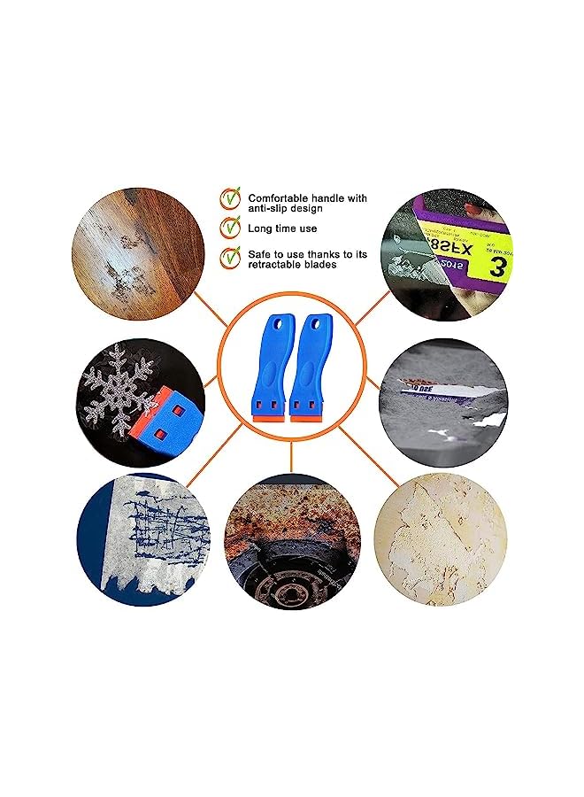 PROMASS promass Plastic Razor Blades Sc,Cleaning Scraper Set,Sc Tool Cleaning Scraper with 50Pcs Plastic Blades,Paint Labels Sc Removal Tool for Stickers,Glass,Car,Window,Stove Top,Caulk,Moval Floor Ect  - Image 5