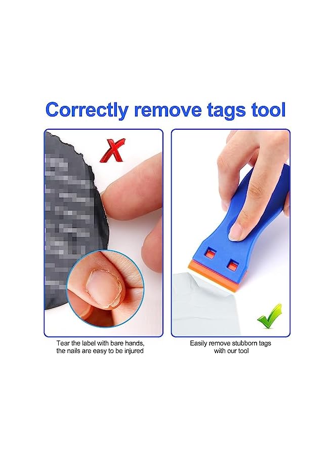 PROMASS promass Plastic Razor Blades Sc,Cleaning Scraper Set,Sc Tool Cleaning Scraper with 50Pcs Plastic Blades,Paint Labels Sc Removal Tool for Stickers,Glass,Car,Window,Stove Top,Caulk,Moval Floor Ect  - Image 3