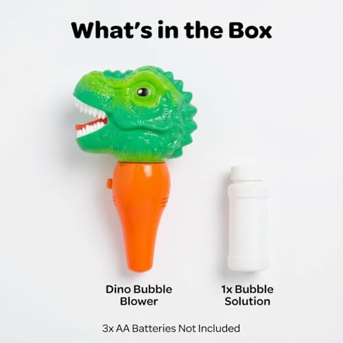 Shooting Star Bubble Blower with 1 Refill Bubble Solution | Bubble Play Toy for Fun Indoor/Outdoor Bubble Machine for Kids 3Y+ | Perfect for Birthday Parties & Summer Outdoor Fun or Party (Dino) - Image 5