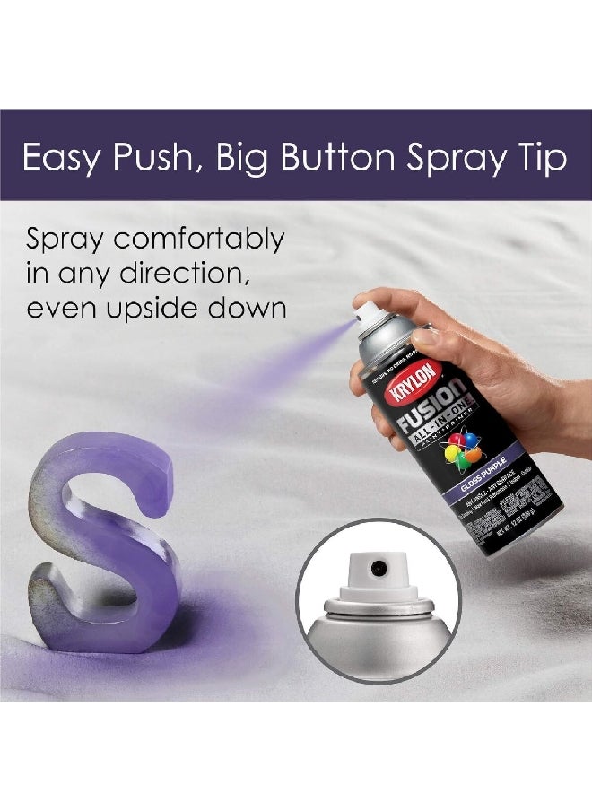 KRYLON - Rust Resistant Fusion All-In-One Spray Paint and Primer Gloss Purple 12oz K02719007 - Image 1