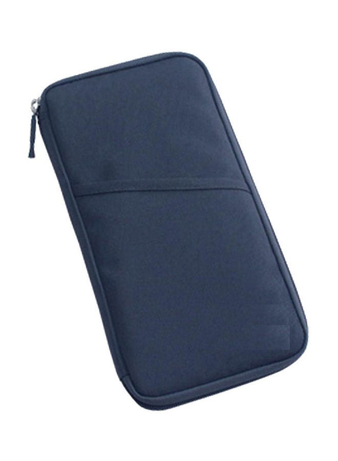 NIBEMINENT Navy Blue Multi Pocket Wallet Purse Holder Case Document Travel Bag For Passport Credit Id Card Cash - Image 1