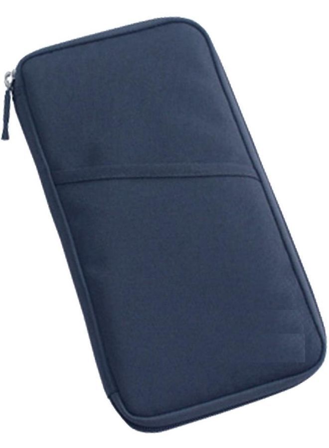 NIBEMINENT Navy Blue Multi Pocket Wallet Purse Holder Case Document Travel Bag For Passport Credit Id Card Cash - Image 3