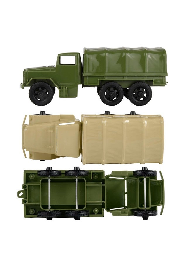 Tim Mee Toy TimMee Plastic Army Men Trucks - OD Green & Tan M34 Deuce and a Half Cargo Vehicles US Made - Image 3