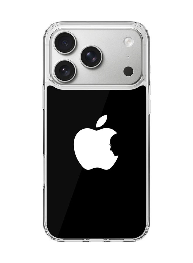 Stylizedd Classic Clear MagSafe Case for iPhone 17 Pro , Hybrid Soft Case Flexible Edges Anti Drop TPU PC Gel Thin Transparent Cover [ Designed for iPhone 17 Pro ] - Steve's Apple - Black