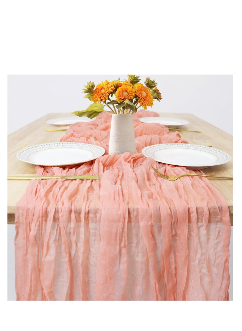 Translucent Table Runner Chessian Tablecloth for Wedding Reception Bridal Shower Party Decoration Table Centerpiece 90400CM  - Image 1