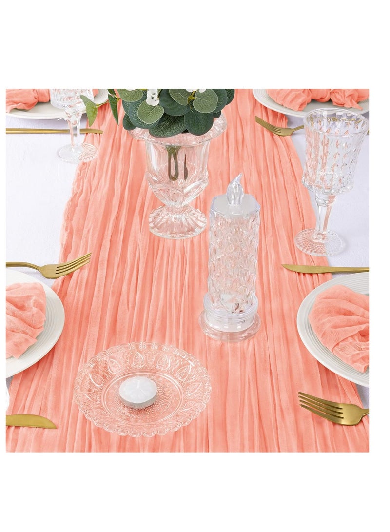 Translucent Table Runner Chessian Tablecloth for Wedding Reception Bridal Shower Party Decoration Table Centerpiece 90400CM  - Image 4