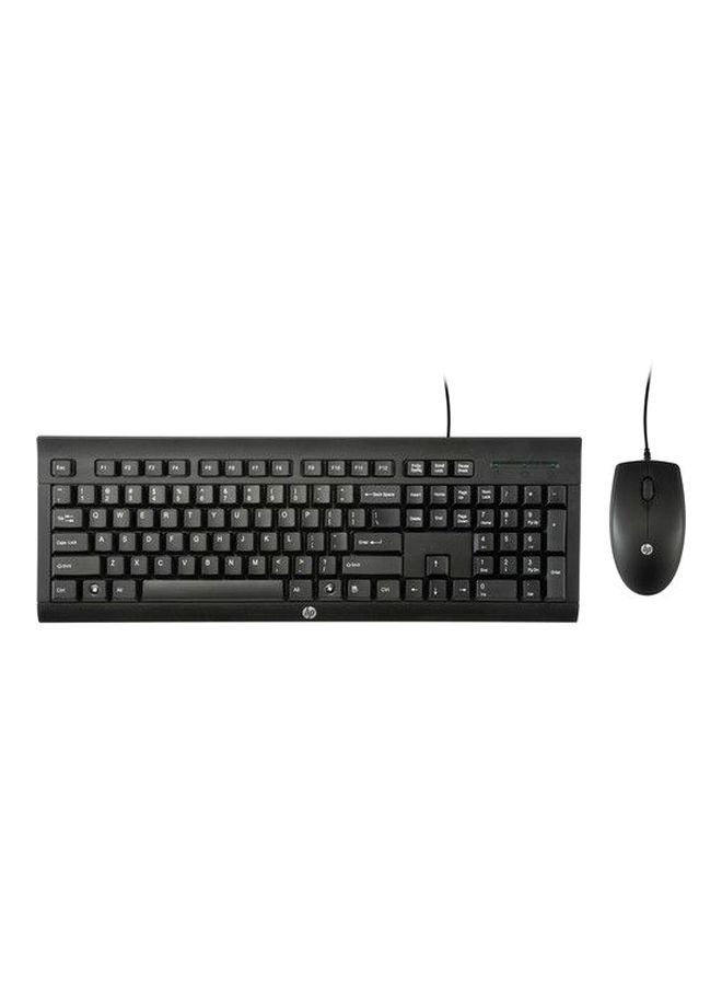 HP C2500 Wired Desktop Keyboard And Mouse Black - Image 1