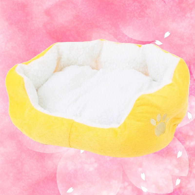 50*40CM Candy-colored Lamb Cashmere Pet Dog Puppy Cat Bed House Nest (Yellow) - Image 5