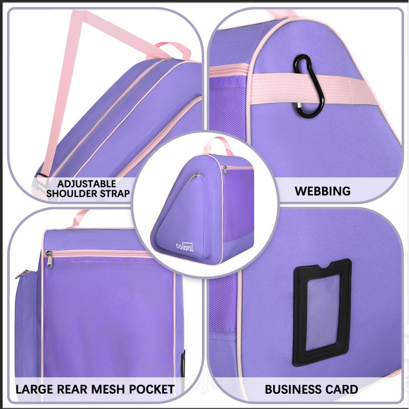 Goloni Skate Bag for Ice & Roller Skates with Side Pockets & Adjustable Strap Unisex,Purple - Image 3