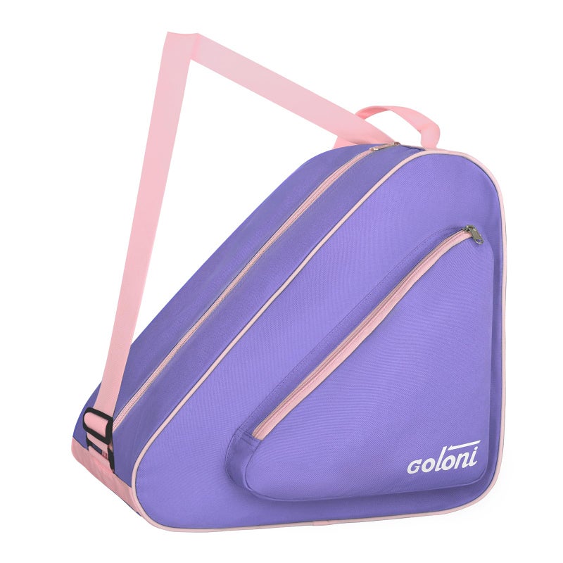Goloni Skate Bag for Ice & Roller Skates with Side Pockets & Adjustable Strap Unisex,Purple - Image 1