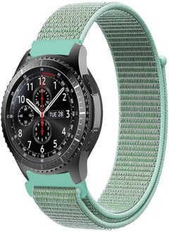 Bikson Comfort Canvas Woven Nylon Sport Watchwrist Band and for Samsung Galaxy Watch 46mm / Gear S3 Frontier/Huawei Watch GT2 / Magic Honor 2 / Fossil / 22mm Watches - Marine Light Green 