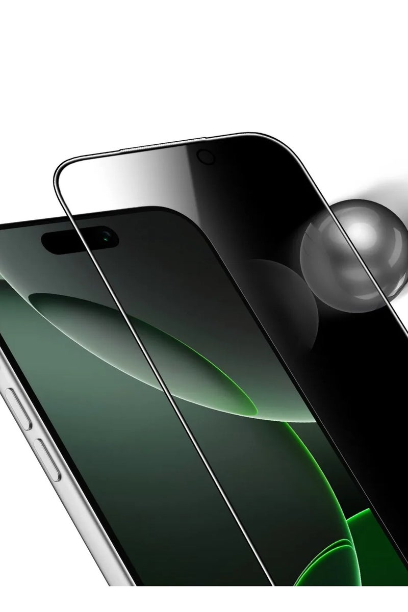 GREEN LION iPhone 17 Pro Max Privacy Screen Protector 3D Pv-Pet Pro Full Curved Glass / Blocked Side Viewing / Grease Resistance / Highly Responsive - Black Edge/Privacy - Image 1