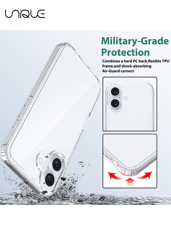 Unique Compatible with iPhone 16 Case, Crystal Clear, Anti Yellowing, Scratch Resistance, Shockproof, Translucent, Slim Design, Raised Edges, Bumper Cover,TPU Drop Protection (Clear) - Image 3