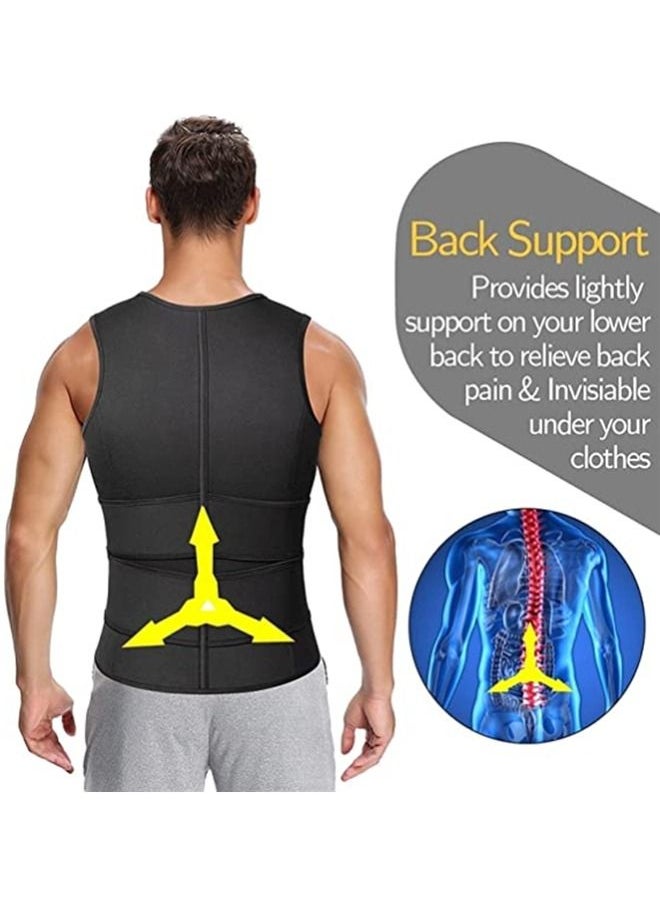 Soofam - Slimming Body Shaper Vest Sauna Suit Neoprene Waist Trainer Workout Trimmer Belt for Men - Image 1