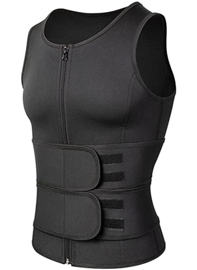 Soofam - Slimming Body Shaper Vest Sauna Suit Neoprene Waist Trainer Workout Trimmer Belt for Men - Image 1
