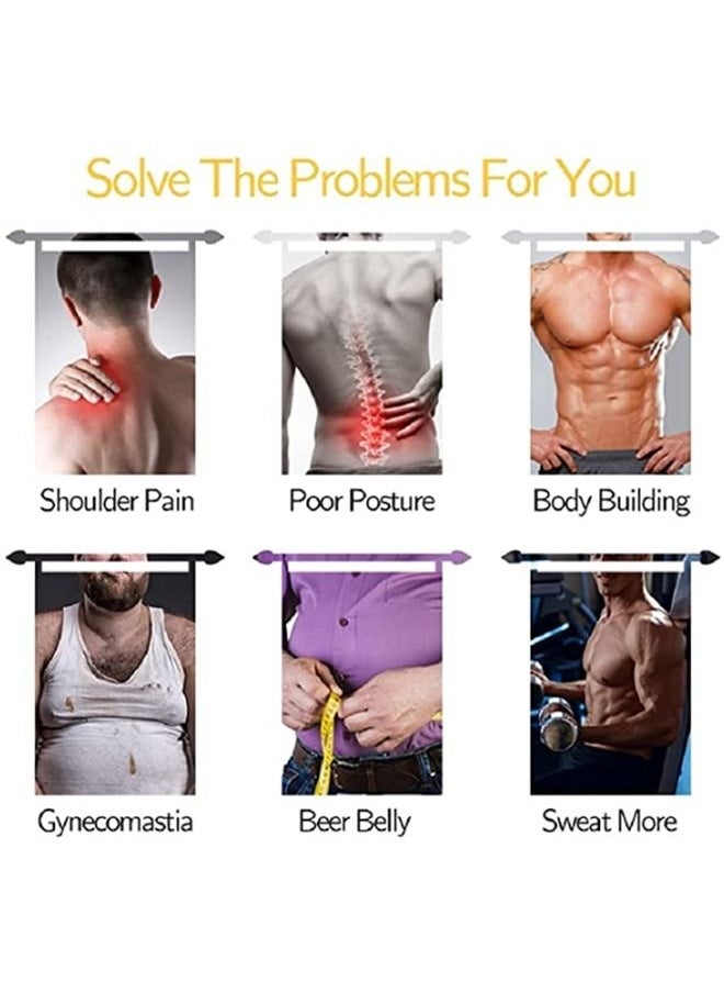 Soofam - Slimming Body Shaper Vest Sauna Suit Neoprene Waist Trainer Workout Trimmer Belt for Men - Image 1