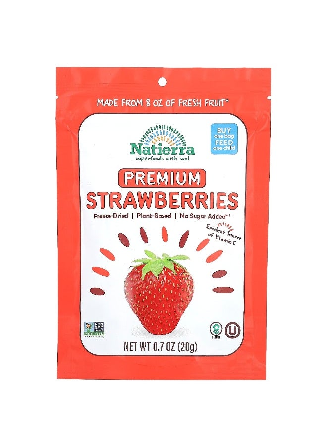 Natierra Natierra, Premium Freeze-Dried Strawberries, 0.7 oz (20 g)  - Image 1