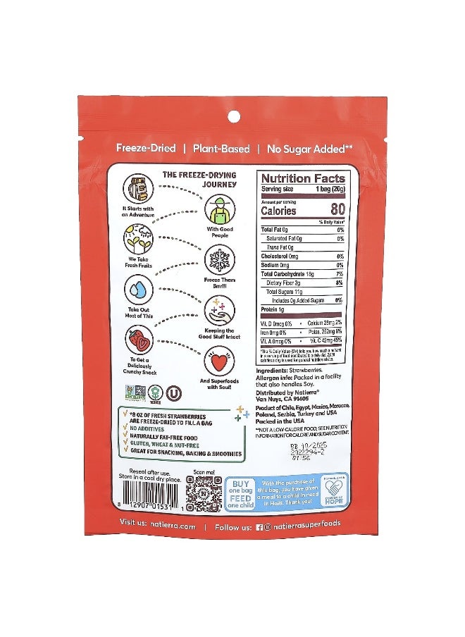 Natierra Natierra, Premium Freeze-Dried Strawberries, 0.7 oz (20 g)  - Image 2
