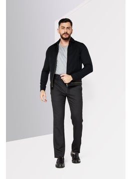 THE KOOPLES Men Long Sleeve Textured Full Zipper Motorcycle Jackets, Black  - Image 2