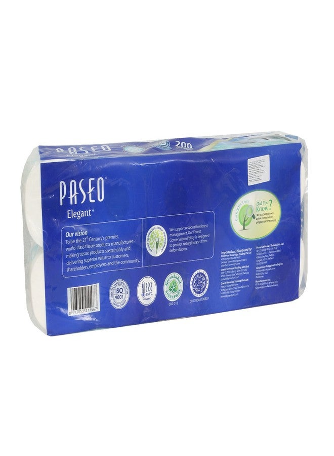Paseo Elegant Marine Life Print Toilet Roll 200 Sheets 4 Ply (10 Rolls in one pack) (8) - Image 2