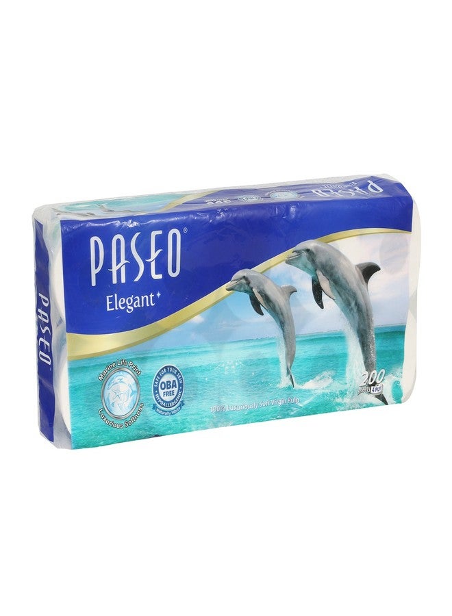 Paseo Elegant Marine Life Print Toilet Roll 200 Sheets 4 Ply (10 Rolls in one pack) (8) - Image 1