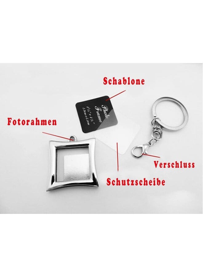 Linble Mini Photo Keychain Set - 3PCs Small Blank Picture Frame Stainless Steel Personalized Key Rings Love Souvenir Pictures Holder Detachable Key Chains Sterling Elegant Personal DIY Photos Keyring Pack - Image 3