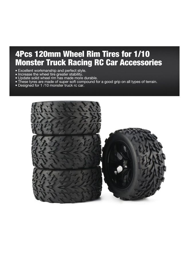 NIBEMINENT 4-Piece Of Wheel Rim Tires For Monster Truck 15 x 24cm - Image 1
