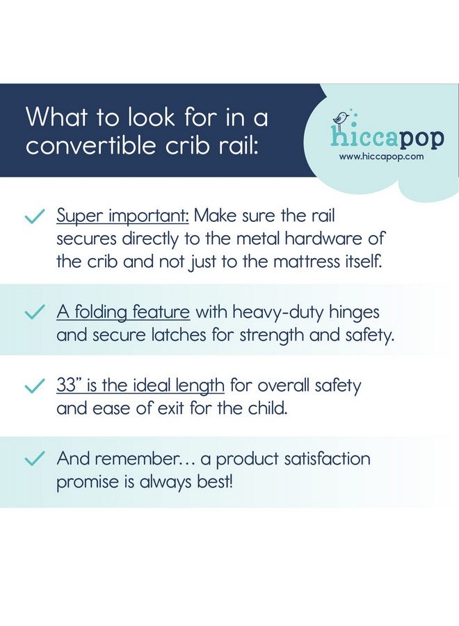 hiccapop Convertible Crib Bed Rail For Toddlers ; Crib Rail Guard Toddler Bed Rail For Crib ; Baby Bed Rail Guard With Reinforced Anchor Safety - Image 4