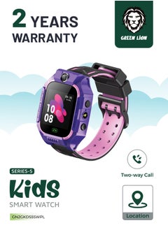 GREEN LION Smart Kids Watch Series 5 with GPS and Sim Card Slot and Two-Way Call and SOS Alarm and Location Purple  - Image 1