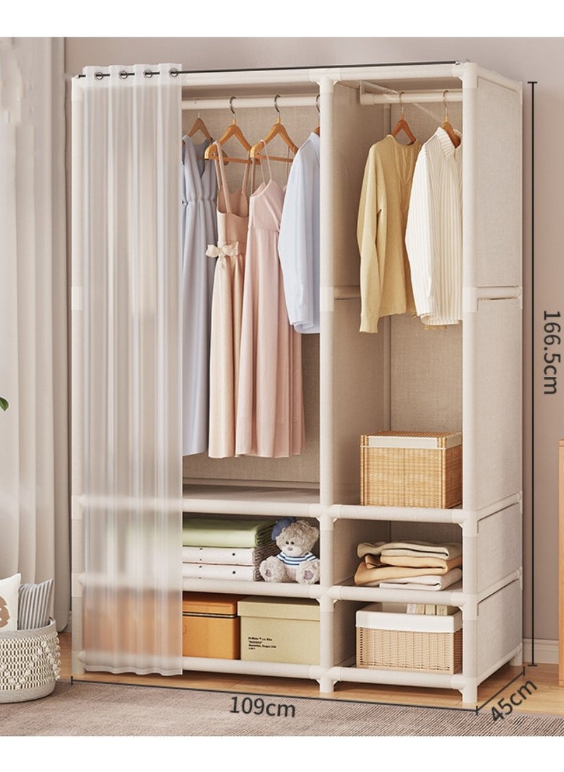 0TO1 TECH Wardrobe, Portable Wardrobe Storage Closet, Clothes Storage Cabinet with Curtain, Closet for Hanging Clothes, for Living Room, Bedroom, Clothes Room  - Image 1