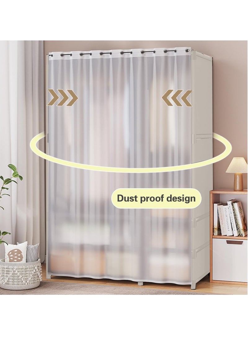 0TO1 TECH Wardrobe, Portable Wardrobe Storage Closet, Clothes Storage Cabinet with Curtain, Closet for Hanging Clothes, for Living Room, Bedroom, Clothes Room  - Image 3