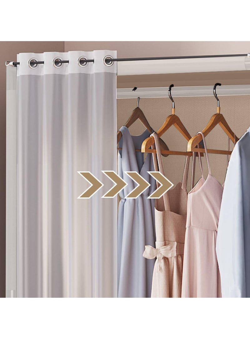 Wardrobe, Portable Wardrobe Storage Closet, Clothes Storage Cabinet with Curtain, Closet for Hanging Clothes, for Living Room, Bedroom, Clothes Room