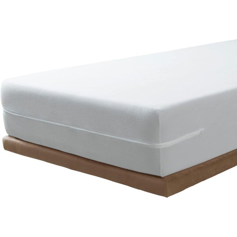 SAVEL  Mattress Encasement 90x190200cm Single Size  Noiseless Elastic and Adjustable Mattress Protector  White