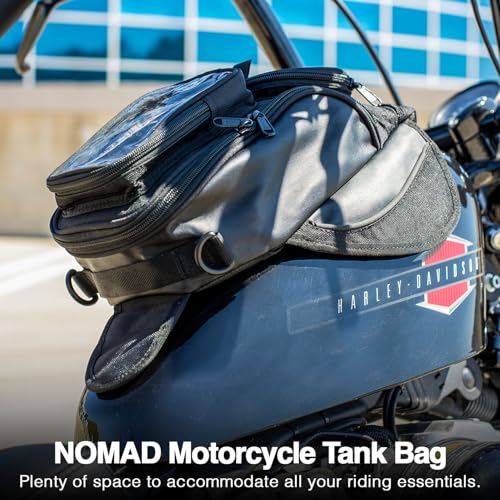 Nomad USA حقيبة خزان مغناطيسية عالمية للدراجات النارية - حقيبة خزان وقود ثقيلة-duty سوداء للدراجات النارية الكروزر والسبورت بايك - Image 3