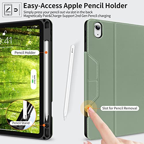 H HOLIMET Case for iPad Air 11 inch M3 2025 2024/iPad Air 5th Generation 2022/iPad Air 4th Generation 2020 10.9 Inch with Pencil Holder Shockproof Protective Cover for iPad Air 6/5/4 Vegan Leather - Image 4