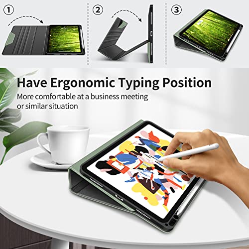 H HOLIMET Case for iPad Air 11 inch M3 2025 2024/iPad Air 5th Generation 2022/iPad Air 4th Generation 2020 10.9 Inch with Pencil Holder Shockproof Protective Cover for iPad Air 6/5/4 Vegan Leather - Image 5