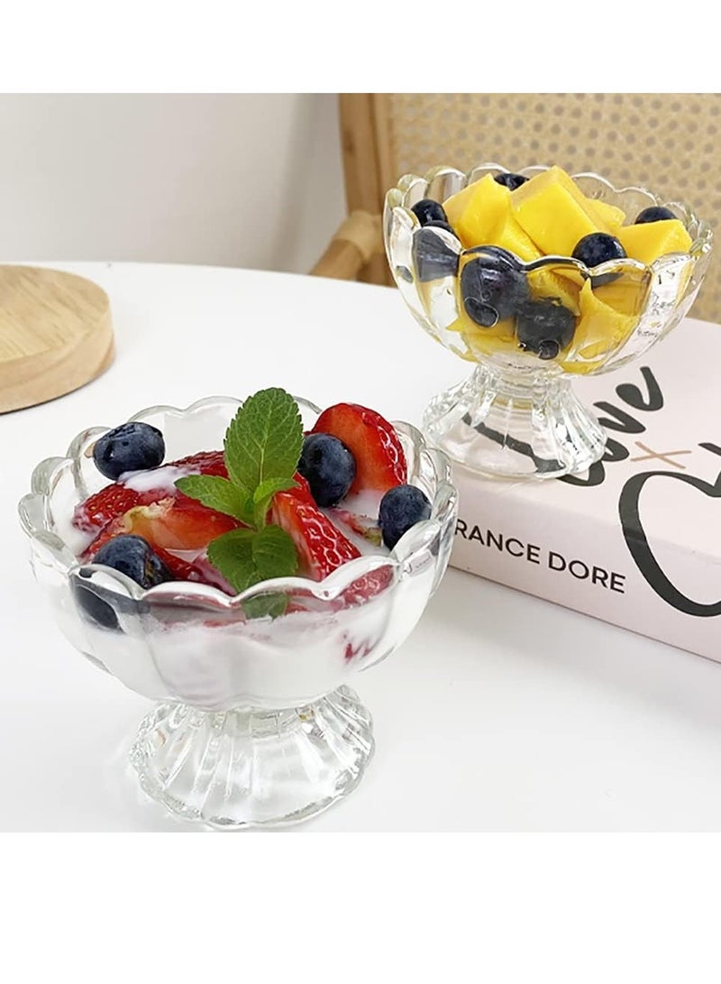 6 Pack Glass Dessert Bowls - 5 Oz Glass Ice Cream Cups Mini Trifle Footed Dessert Bowls for Dessert, Sundae, Ice Cream, Salad - Image 3