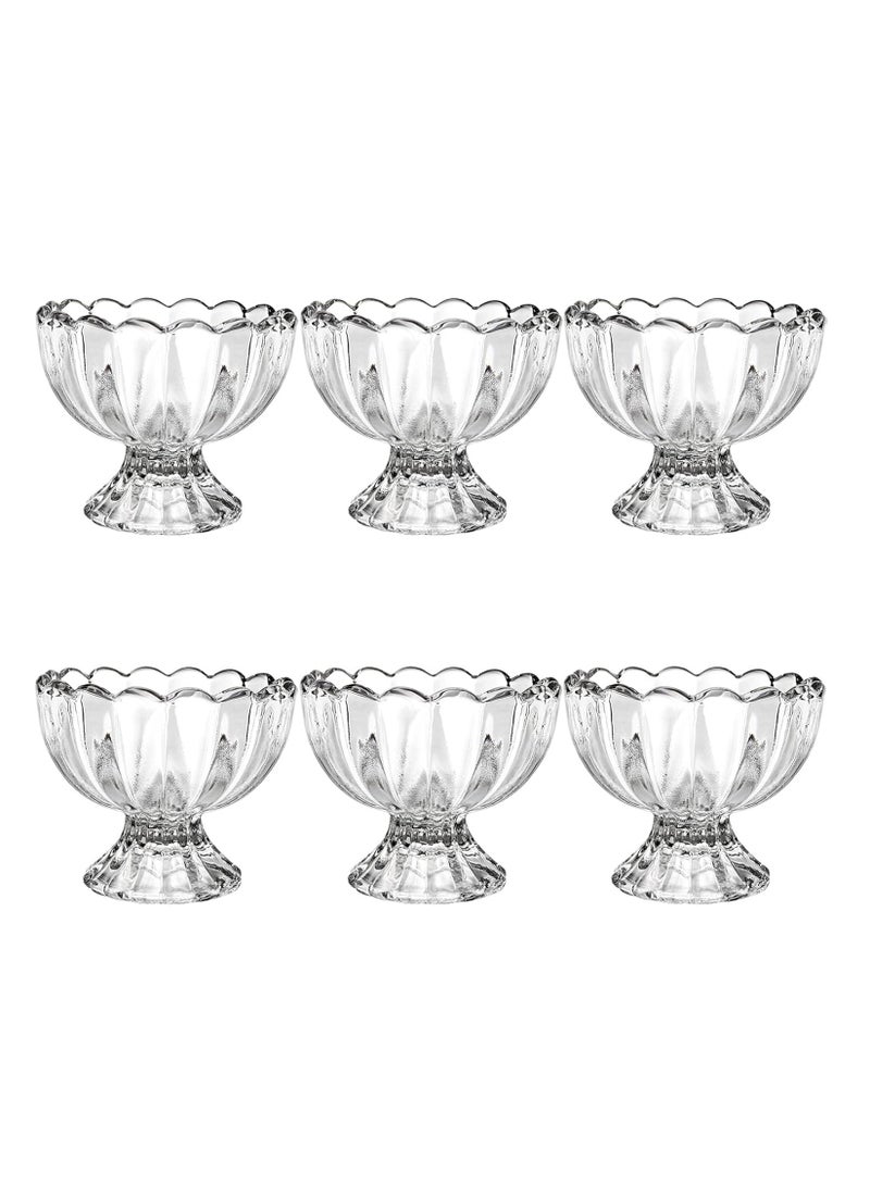 6 Pack Glass Dessert Bowls - 5 Oz Glass Ice Cream Cups Mini Trifle Footed Dessert Bowls for Dessert, Sundae, Ice Cream, Salad - Image 1