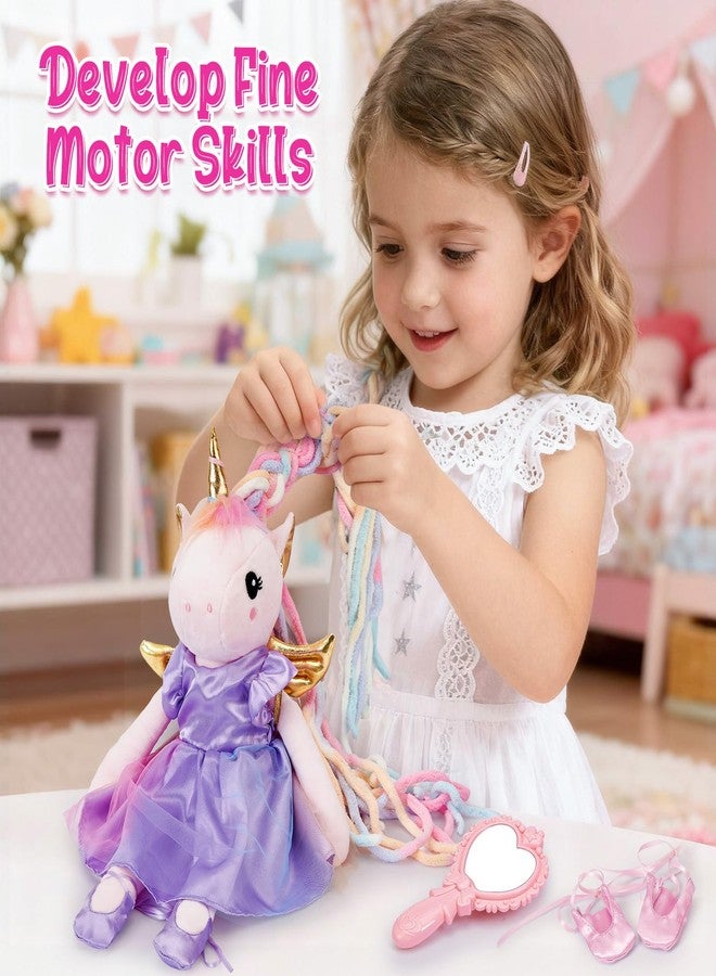Toylink Unicorn Toys for Girls Age 4-6 Ballerina Doll, Princess Stuffed Animals with Plush Bag & 3 Set Clothes, Christmas Birthday Gifts for 3 4 5 6 7 8 Year Old Girls Toddler Toys Stocking Stuffers - Image 3