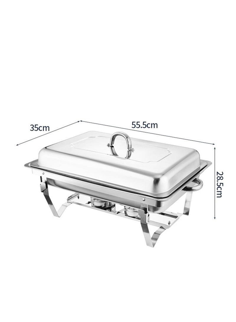 XiuWoo Chafing Dish Buffet Set with Lids 304 Stainless Steel Dining Stove with Split Lid Heating Strong and Durables Catering Food Warmers for Catering Parties  - Image 2